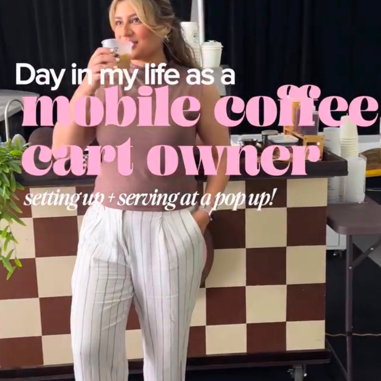 Beansie owner at a pop up event