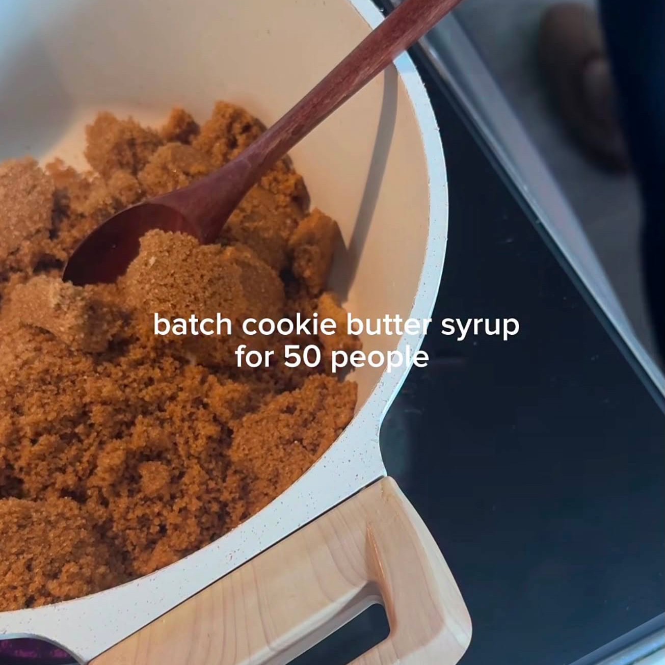 Batching cookie butter syrup behind the scenes