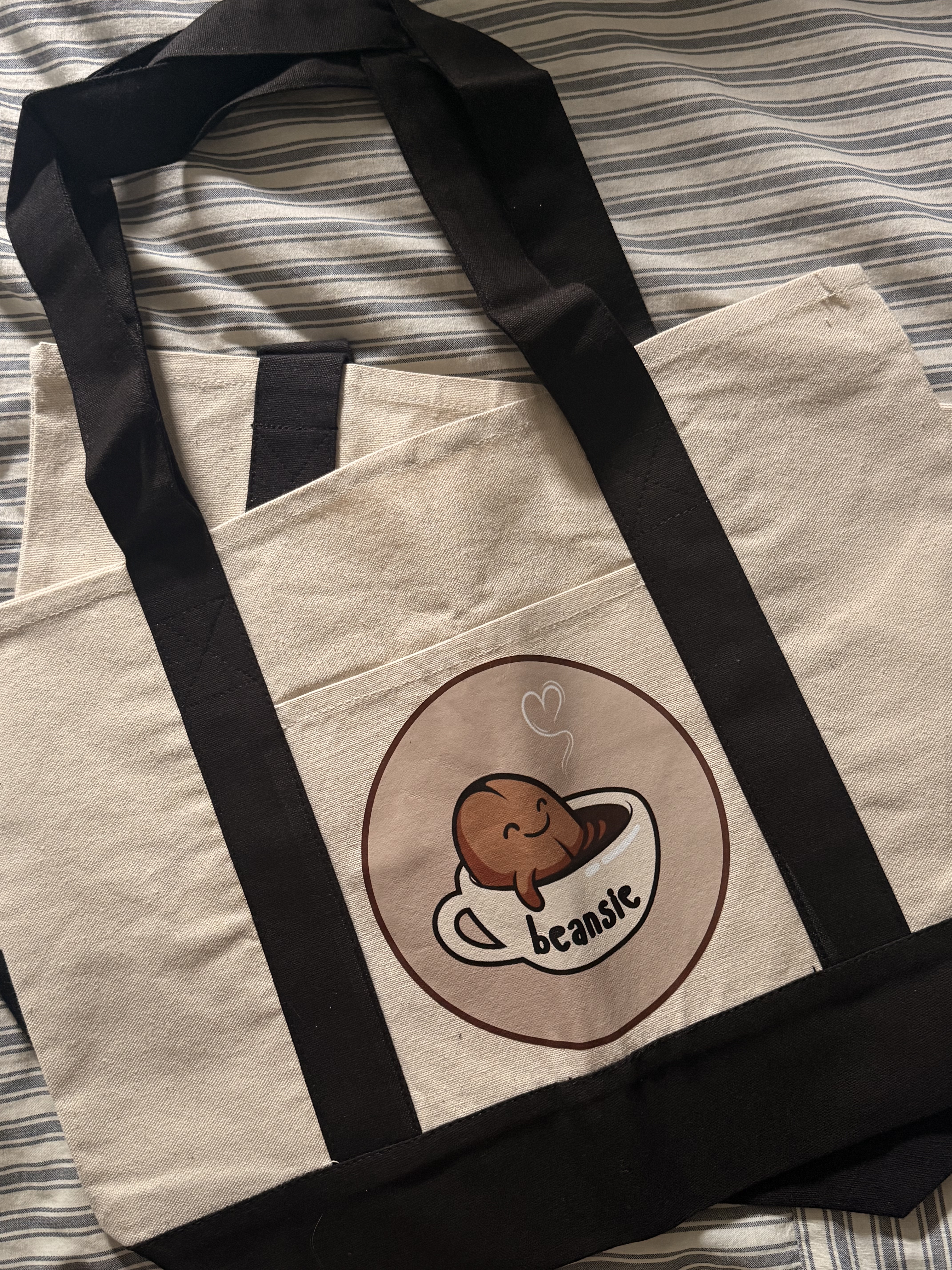 Beansie Coffee Club Tote, logo side